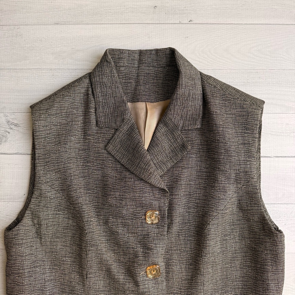 Vintage Inez Studio Classic Woven Metallic Women's Vest Size M - Picture 5 of 8